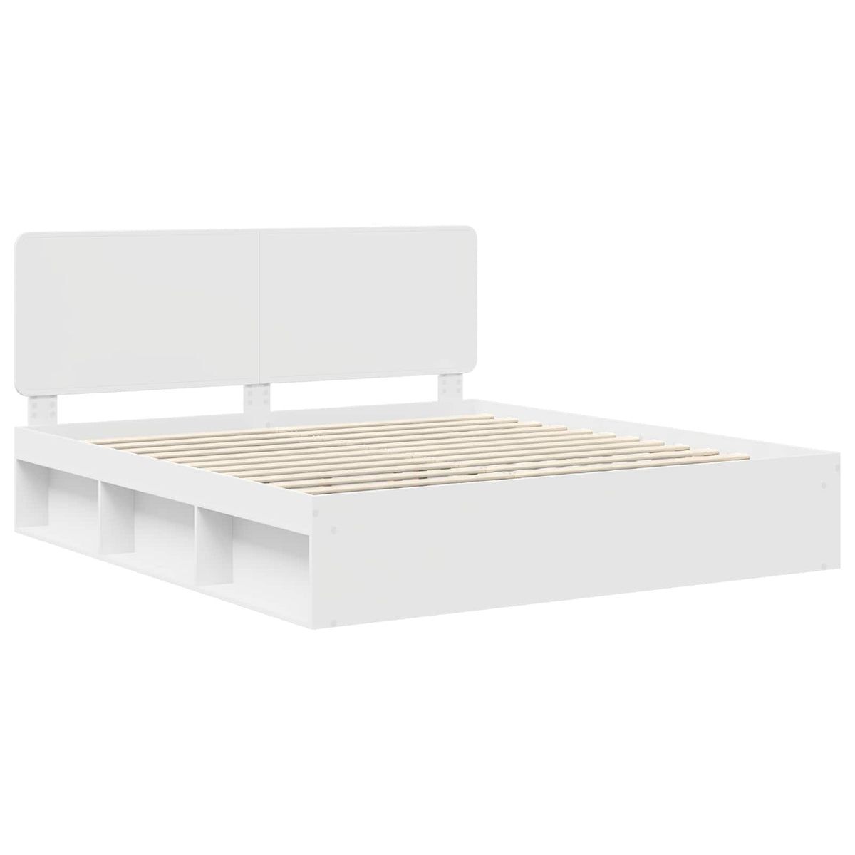 Bed Frame 200 x 200 cm Solid Pine Wood White
