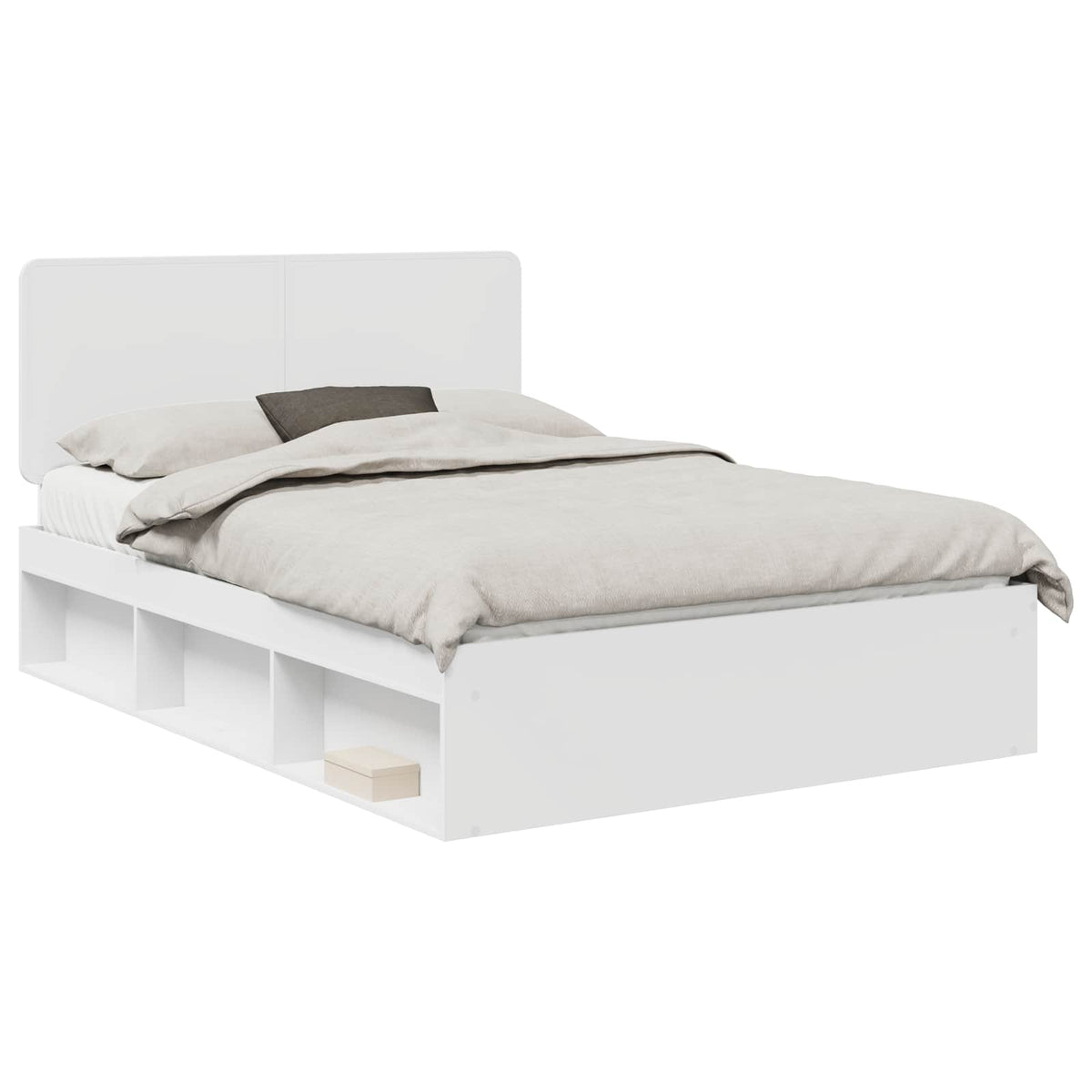 Bed Frame 160 x 200 cm Solid Pine Wood White