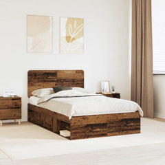 Bed Frame 120 x 190 cm Solid Pine Wood Old wood