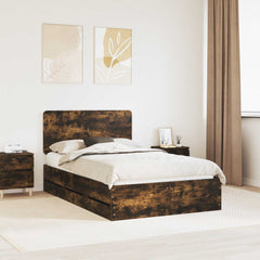 Bed Frame Drawer Engineer Wood Smoked Oak