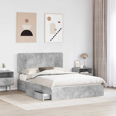 Storage Bed Engineered Wood Length 200 cm Concrete Grey 150 cm