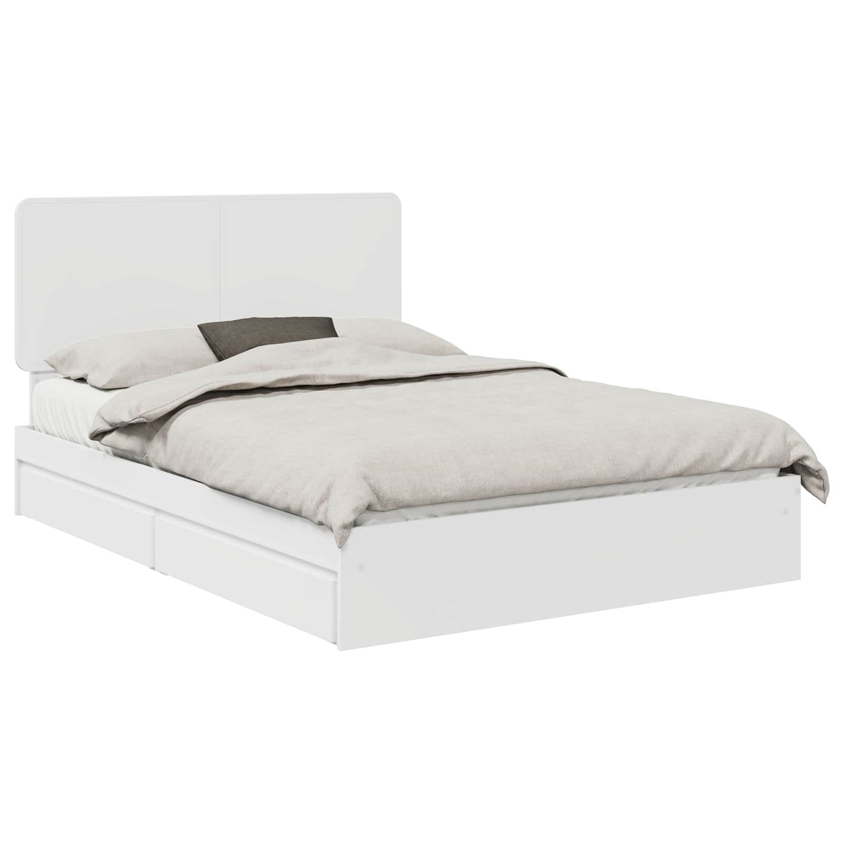 Storage Bed with Drawer Engineered Wood Length 200 cm White 140 cm