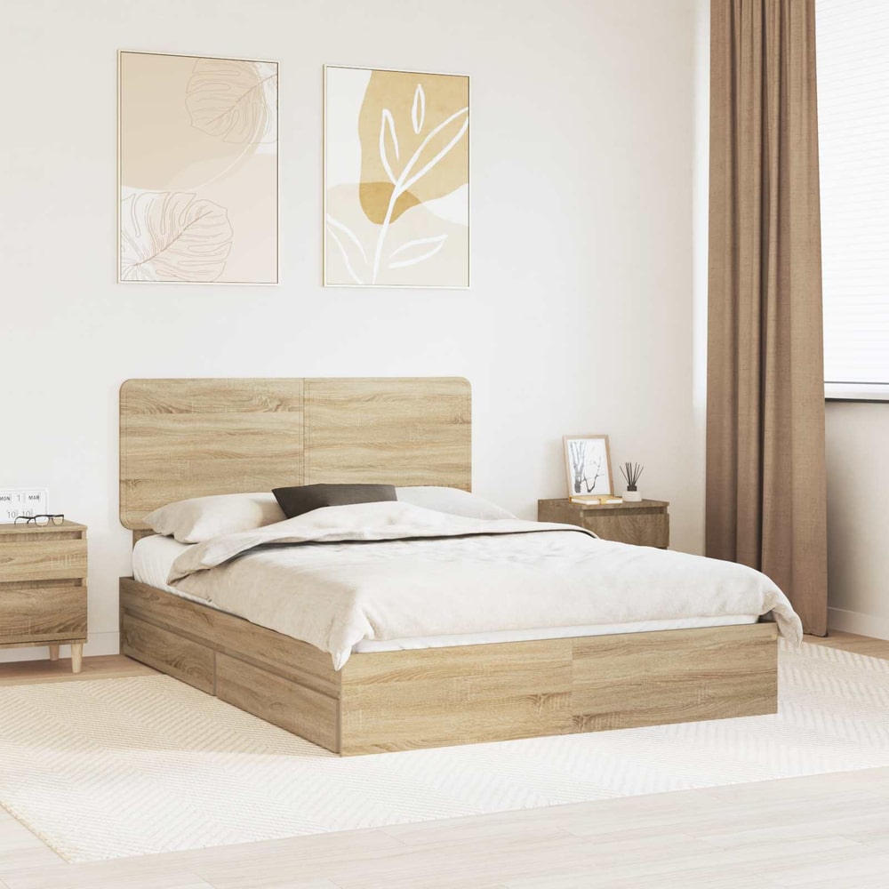 Storage Bed Drawer Engineered Wood Length Sonoma oak