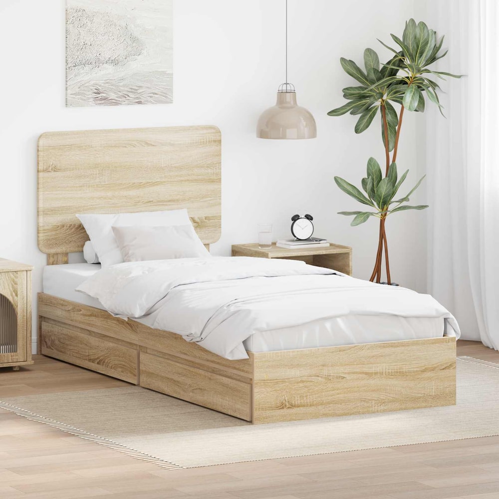 Storage Bed Drawer Engineered Wood Length Sonoma oak