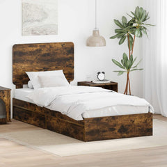 Storage Bed Drawer Engineered Wood Length Smoked oak
