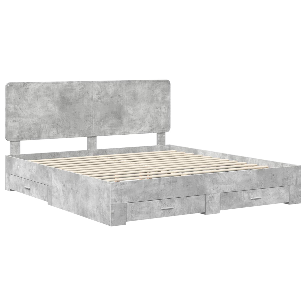 Bed Frame Engineered Wood Length 200 cm Concrete Grey 200 cm