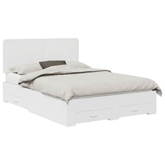 Bed Frame Drawer Engineered Wood White