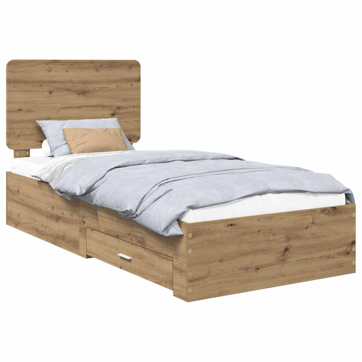 Bed Frame with Drawer Engineered Wood Length 200 cm Artisan Oak 90 cm