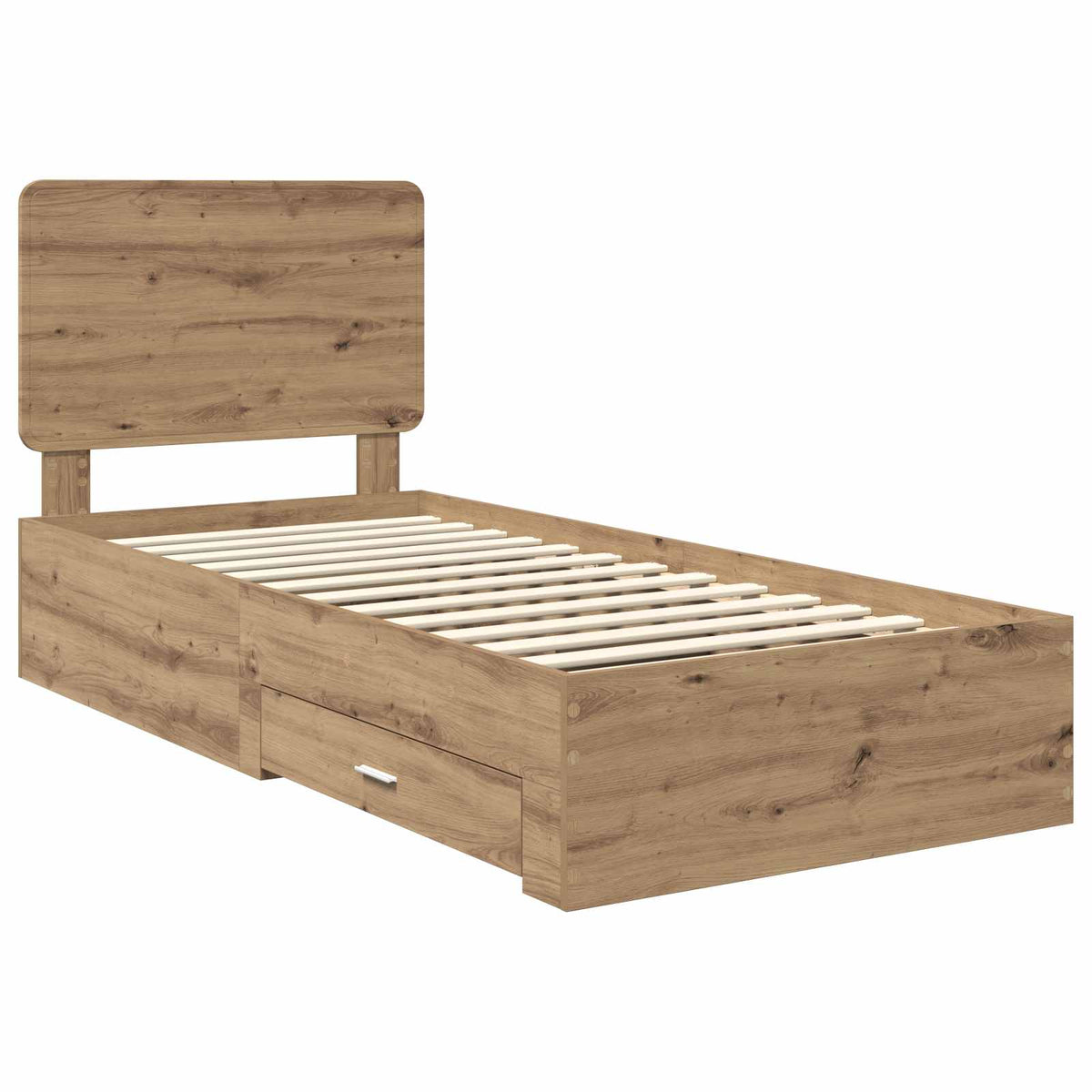 Bed Frame with Drawer Engineered Wood Length 200 cm Artisan Oak 90 cm