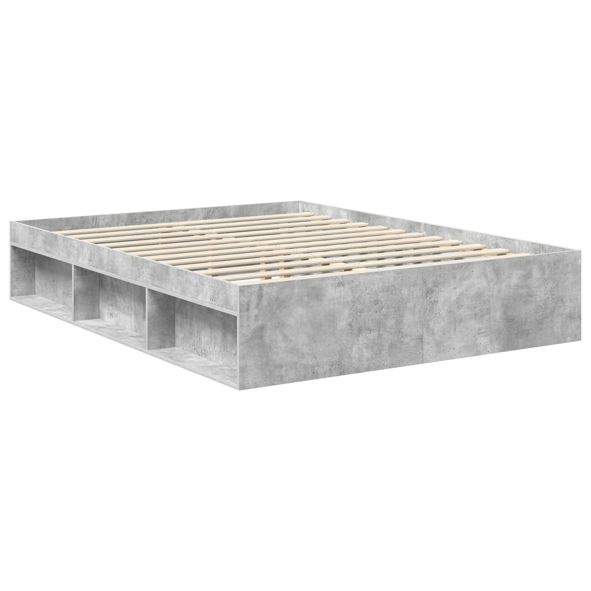 Bed Frame Wood Concrete grey