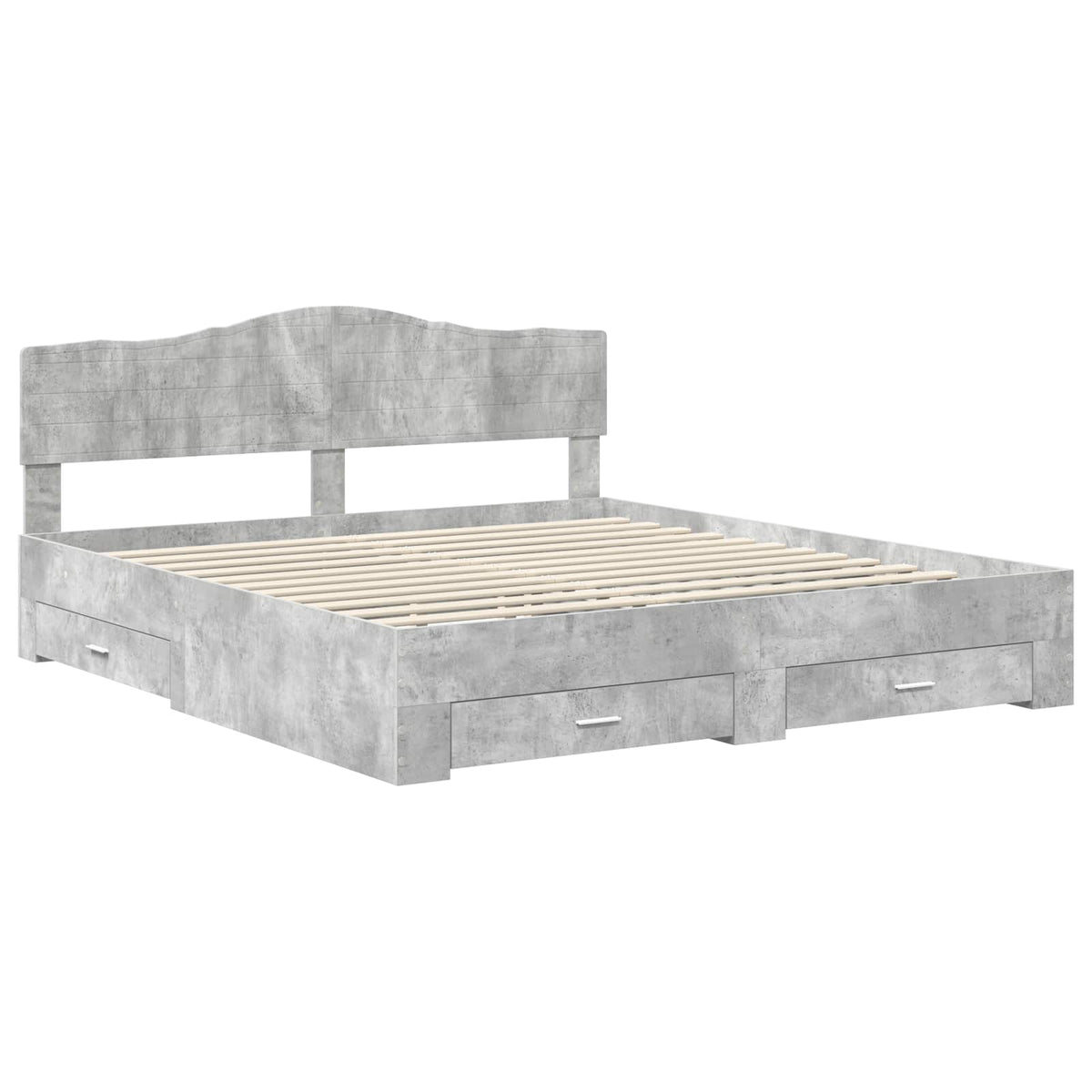 Bed Frame Engineered Wood Length 200 cm Concrete Grey 200 cm