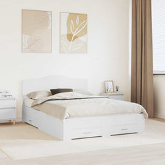 Bed Frame 140 x 190 cm Engineered Wood White