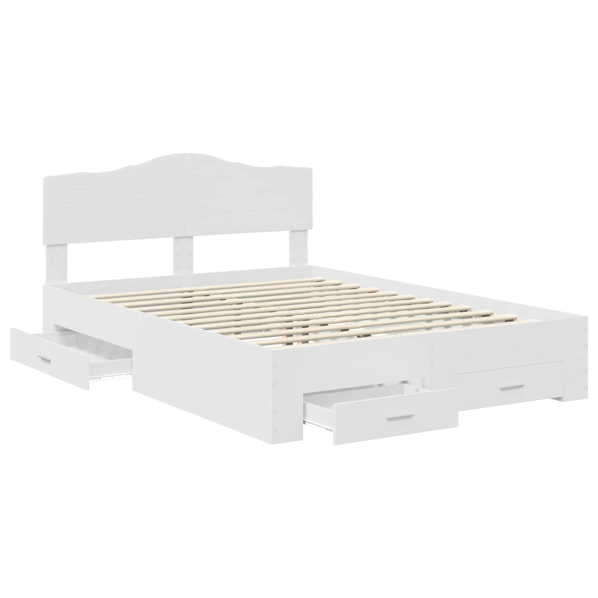 Bed Frame 140 x 190 cm Engineered Wood White
