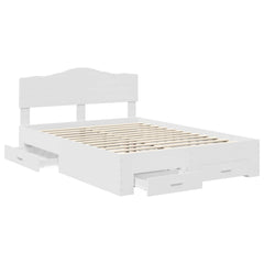Bed Frame 140 x 190 cm Engineered Wood White