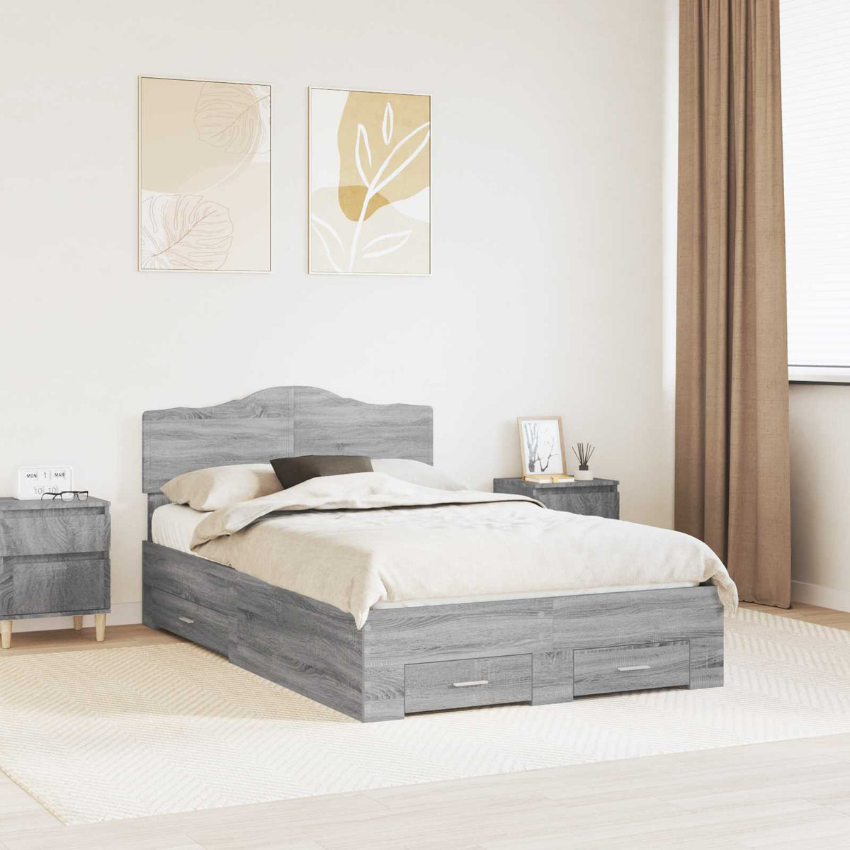 Bed Frame Engineered Wood Grey sonoma