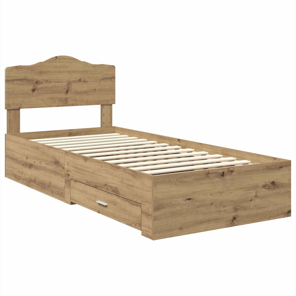 Bed Frame with Drawer Engineered Wood Length 200 cm Artisan Oak 90 cm