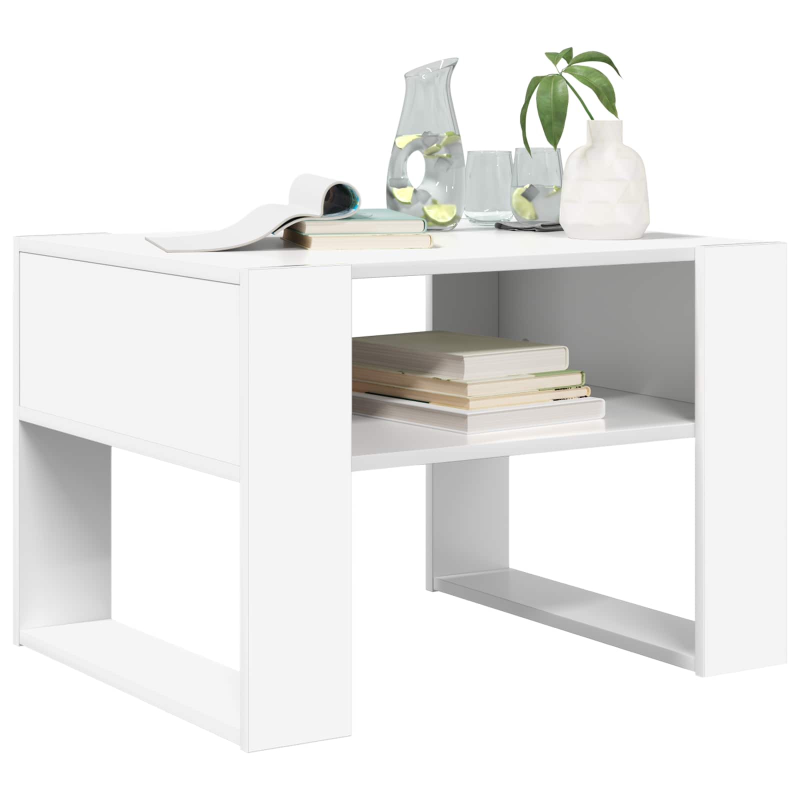 vidaXL Coffee Table White 66 x 53 x 45 cm Engineered Wood 3