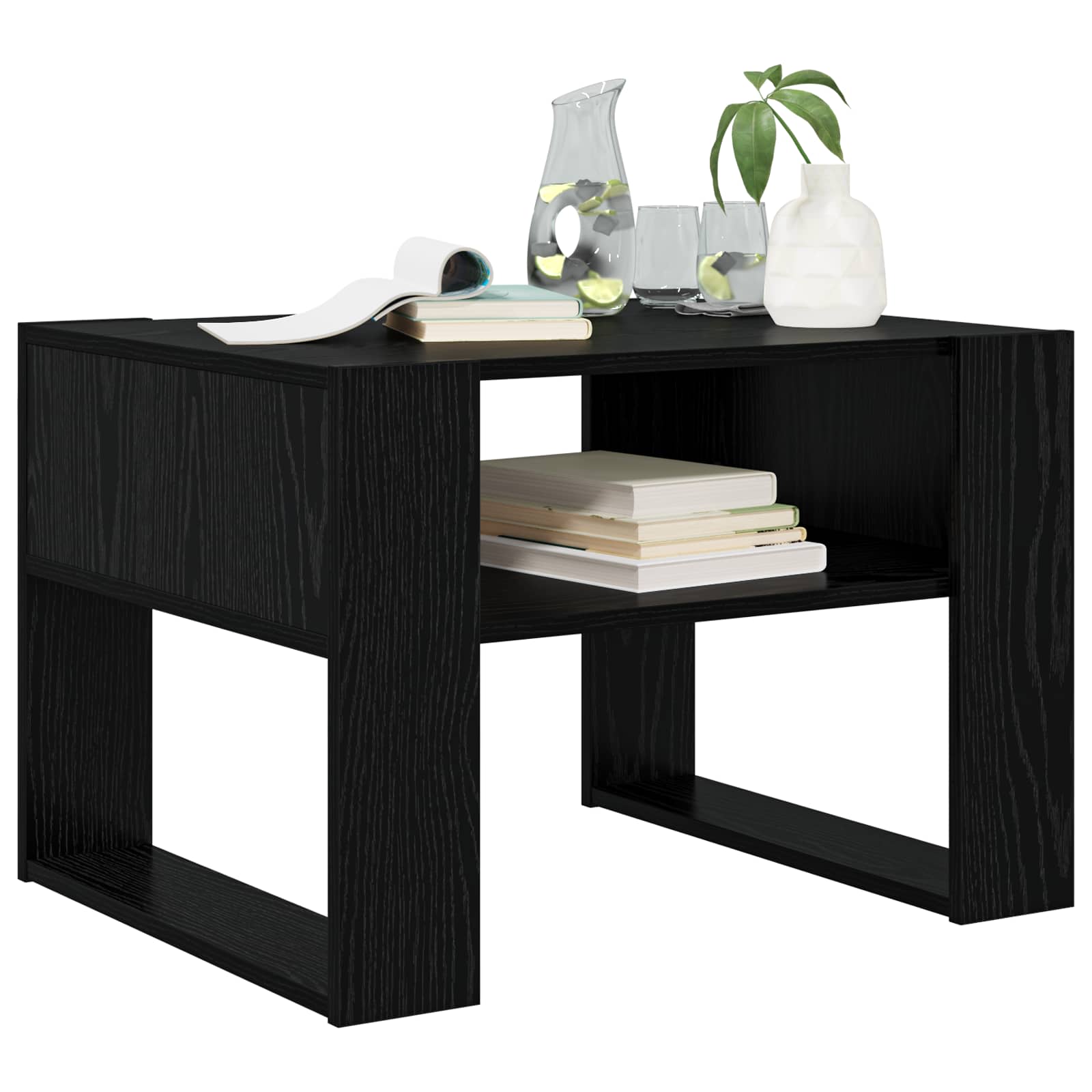 vidaXL Coffee Table Black Oak 66 x 53 x 45 cm Engineered Wood 3