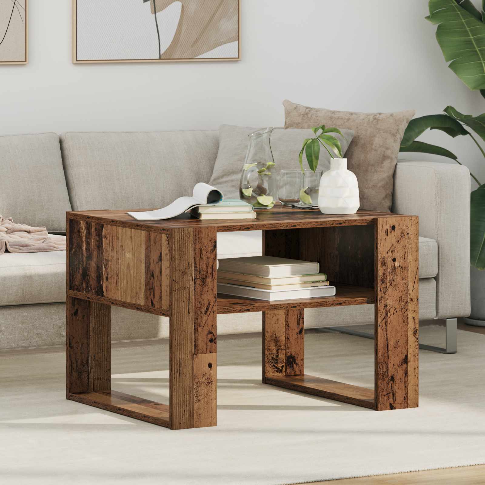 vidaXL Coffee Table Old Wood 66 x 53 x 45 cm Engineered Wood 1