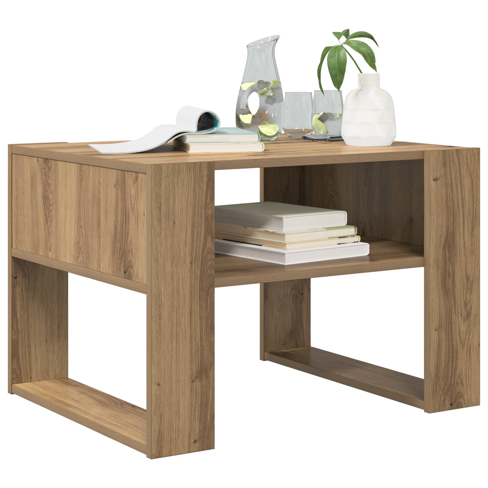vidaXL Coffee Table Artisan Oak 66 x 53 x 45 cm Engineered Wood 3