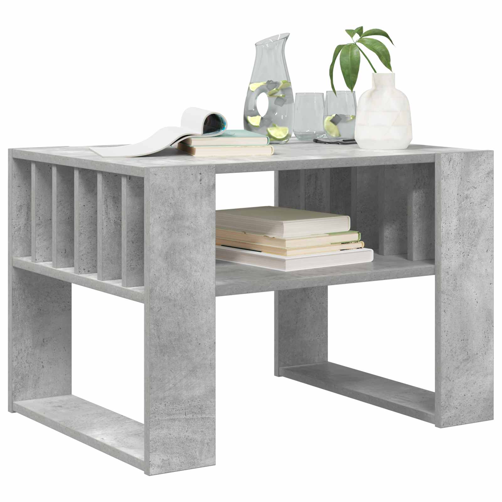 vidaXL Coffee Table Concrete Grey 66 x 49.5 x 45 cm Engineered Wood 3