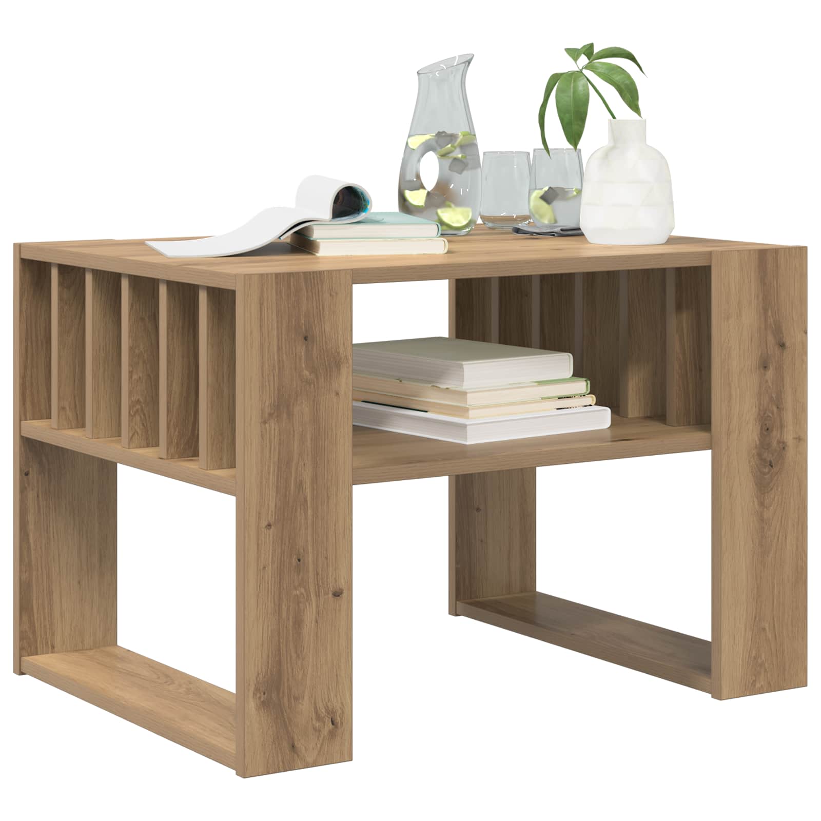 vidaXL Coffee Table Artisan Oak 66 x 49.5 x 45 cm Engineered Wood 3