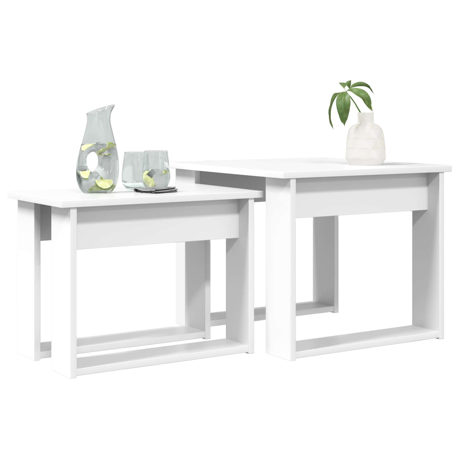 vidaXL Coffee Table Set 2 pcs White 50 x 52 x 42 cm Engineered Wood 3