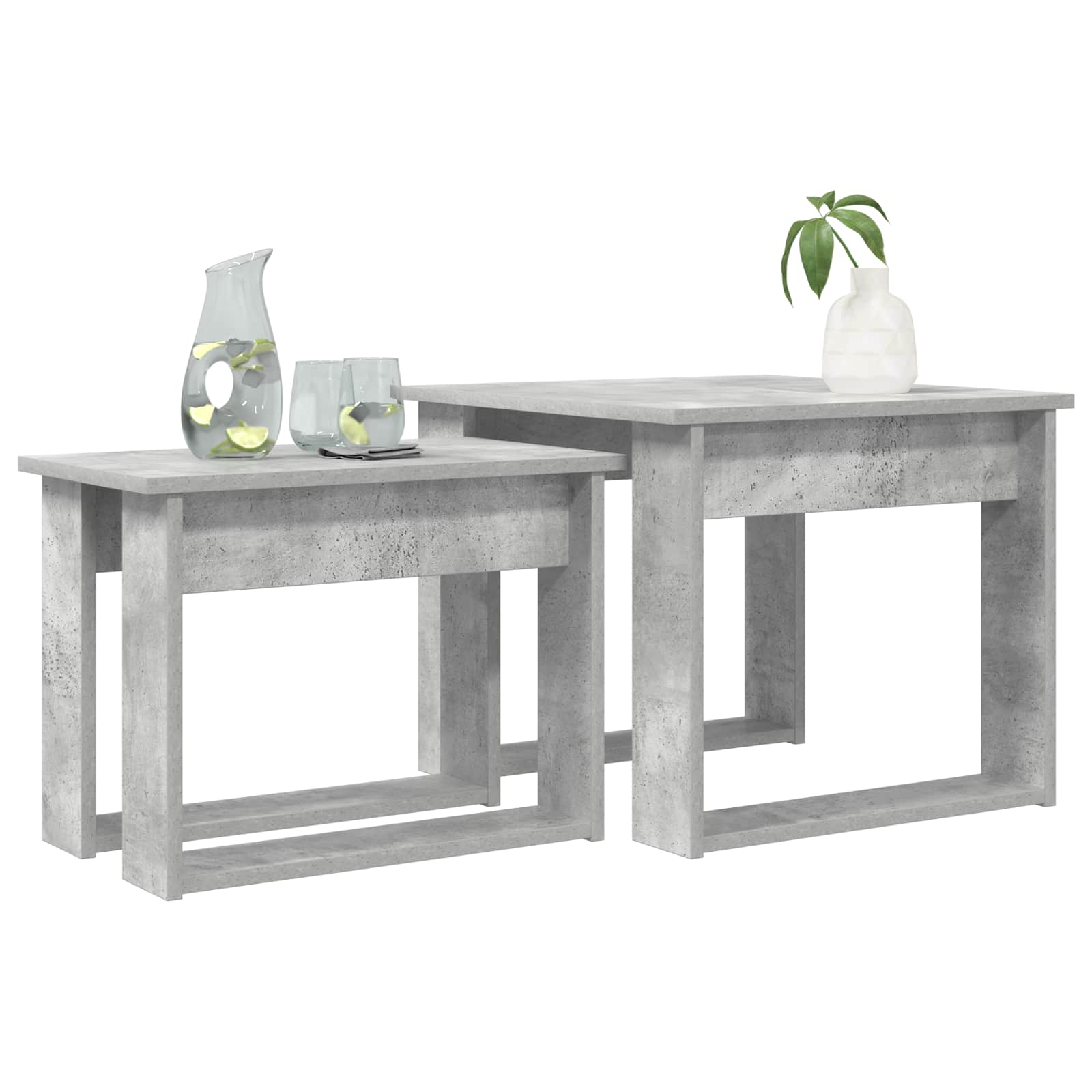 vidaXL Coffee Table Set 2 pcs Concrete Grey 50 x 52 x 42 cm 3