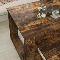 vidaXL Coffee Table Set 2 pcs Smoked Oak 100 x 50 x 42 cm 4