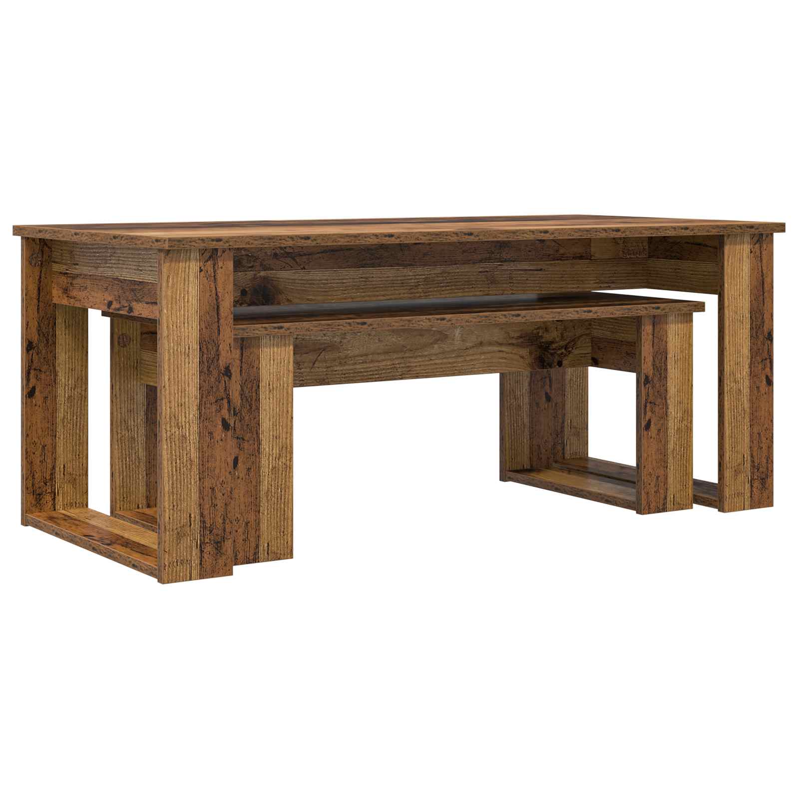 vidaXL Coffee Table Set 2 pcs Old Wood 100 x 50 x 42 cm 5