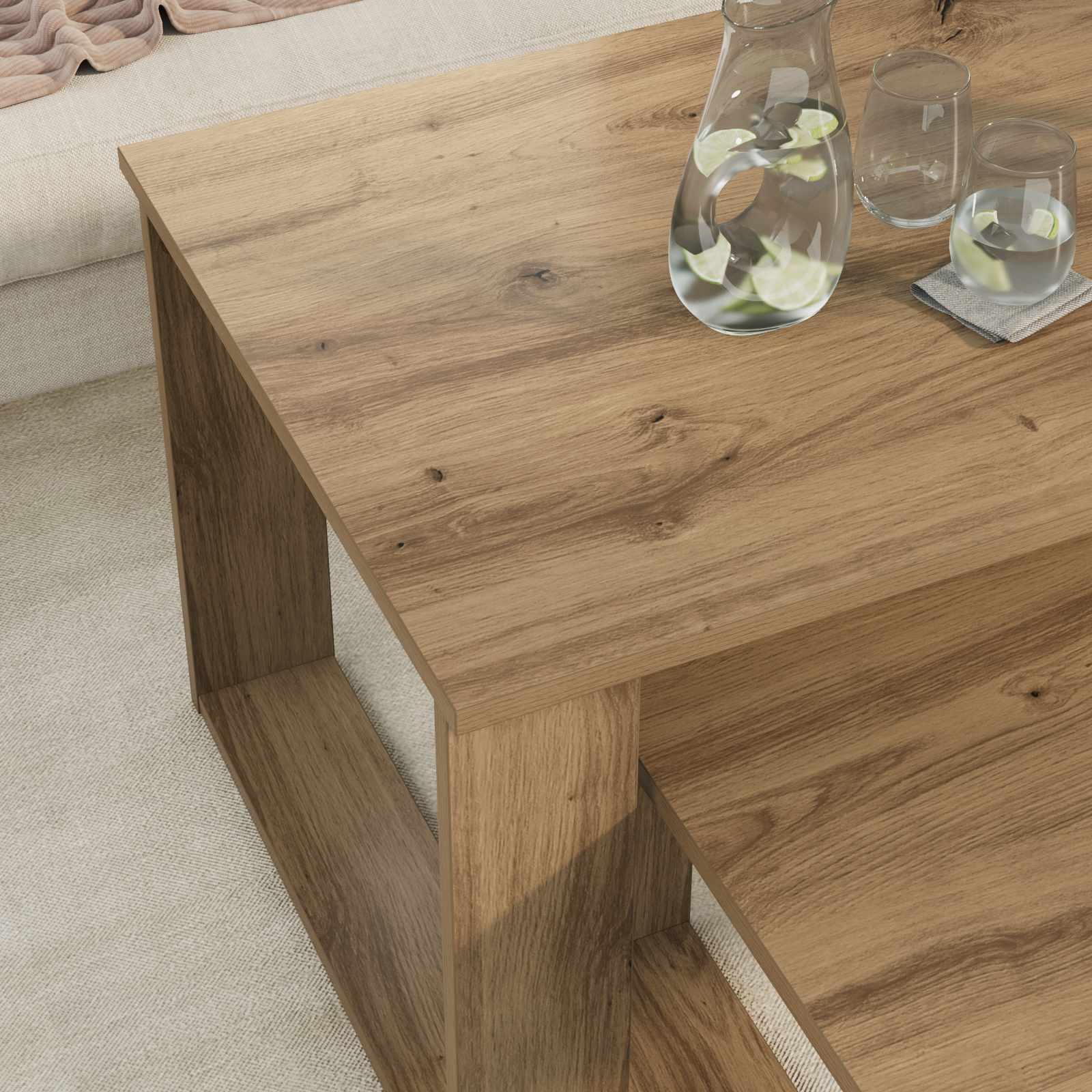 vidaXL Coffee Table Set 2 pcs Artisan Oak 100 x 50 x 42 cm 4
