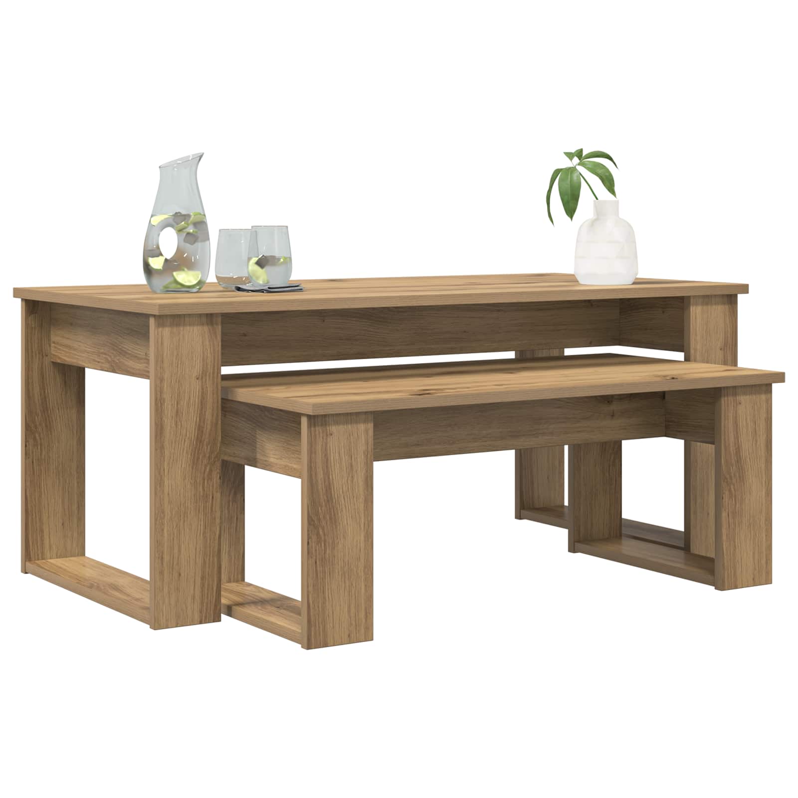 vidaXL Coffee Table Set 2 pcs Artisan Oak 100 x 50 x 42 cm 3
