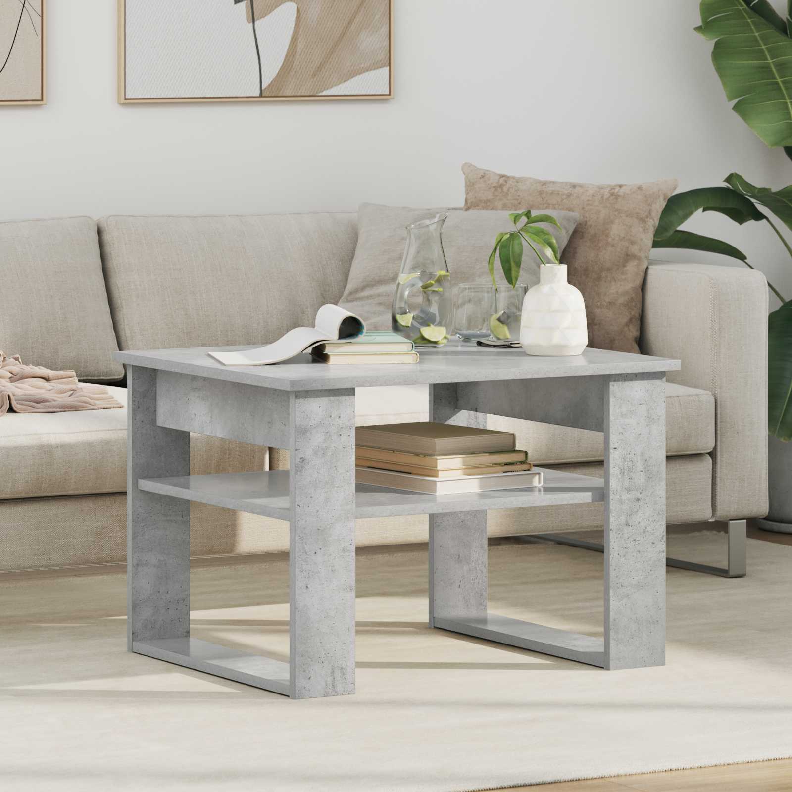 vidaXL Coffee Table Concrete Grey 64 x 54 x 44 cm Engineered Wood 1