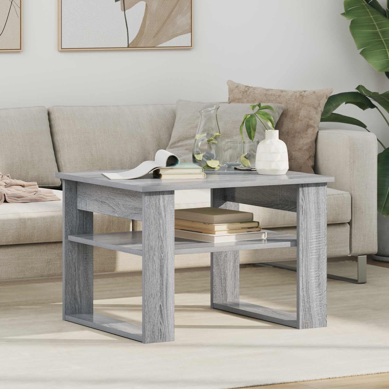 vidaXL Coffee Table Grey Sonoma 64 x 54 x 44 cm Engineered Wood 1
