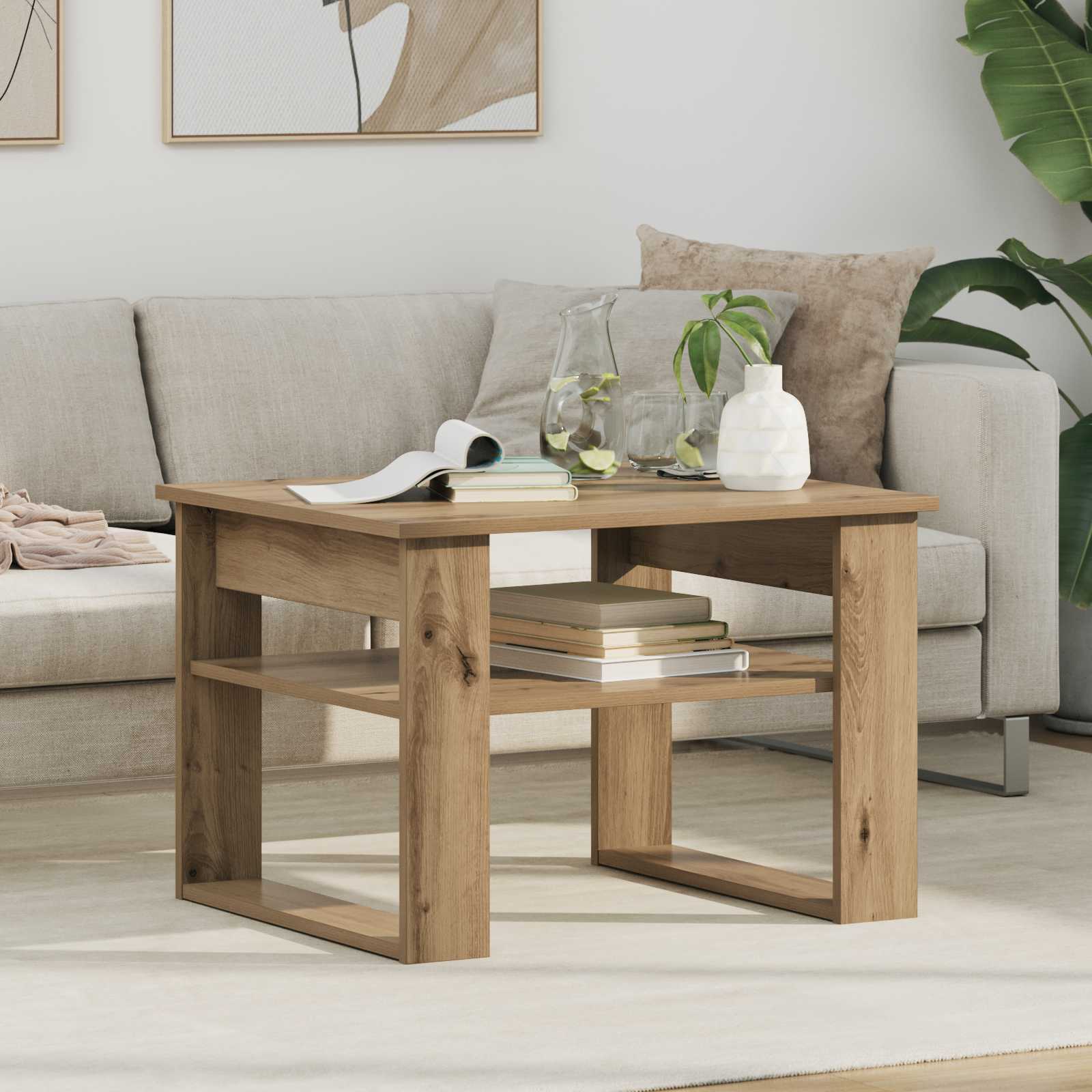 vidaXL Coffee Table Artisan Oak 64 x 54 x 44 cm Engineered Wood 1