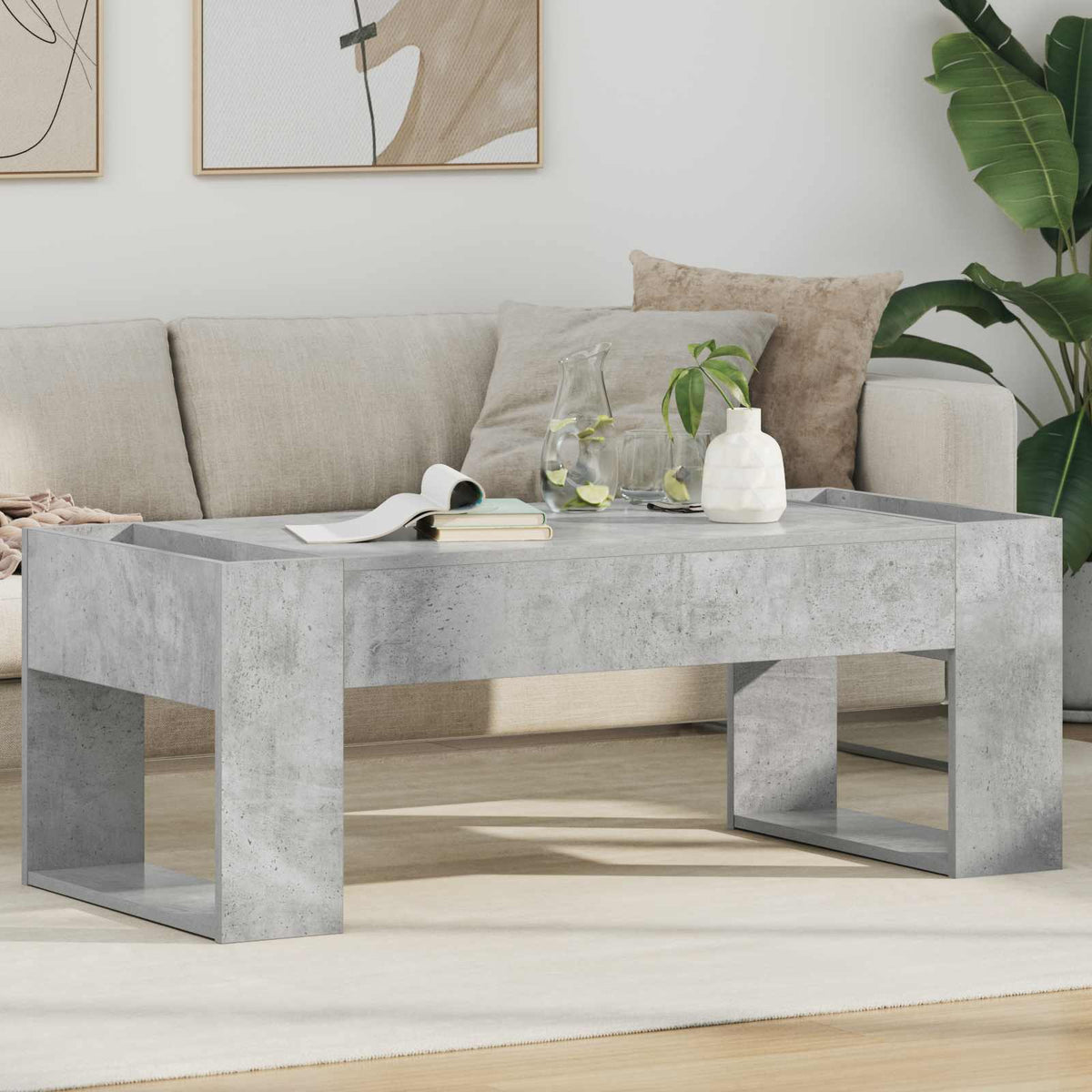 Coffee Table 110 x 50 x 41 cm Engineered Wood Concrete grey