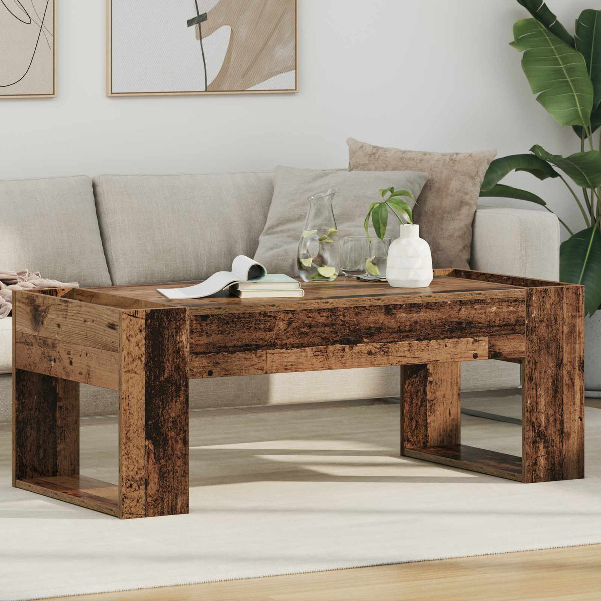 Coffee Table 110 x 50 x 41 cm Engineered Wood Old wood