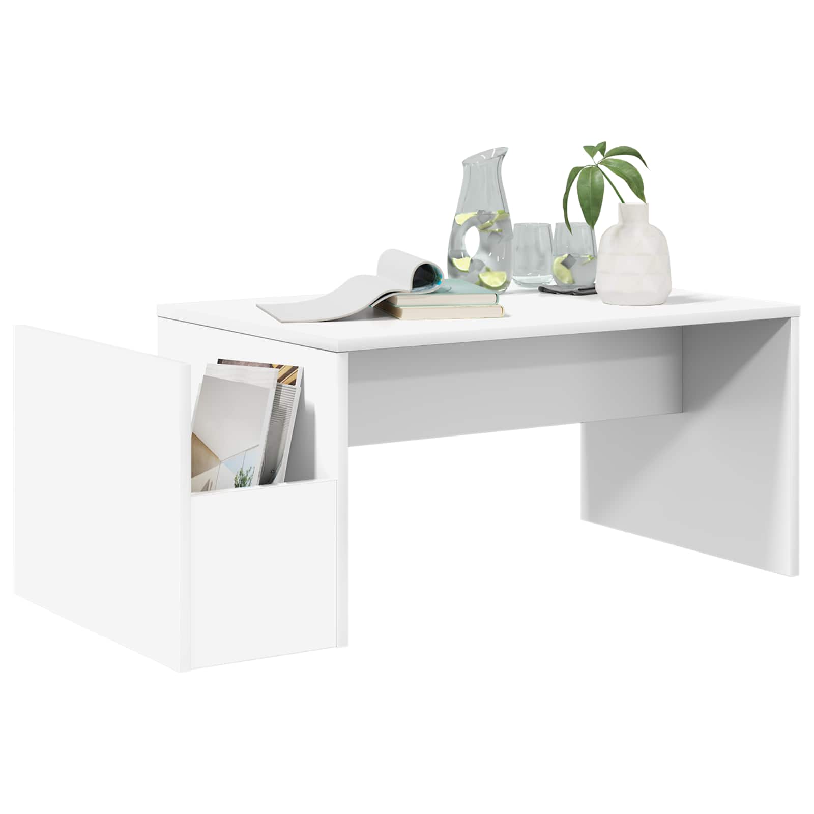 vidaXL Coffee Table White 90 x 45 x 35 cm Engineered Wood 3