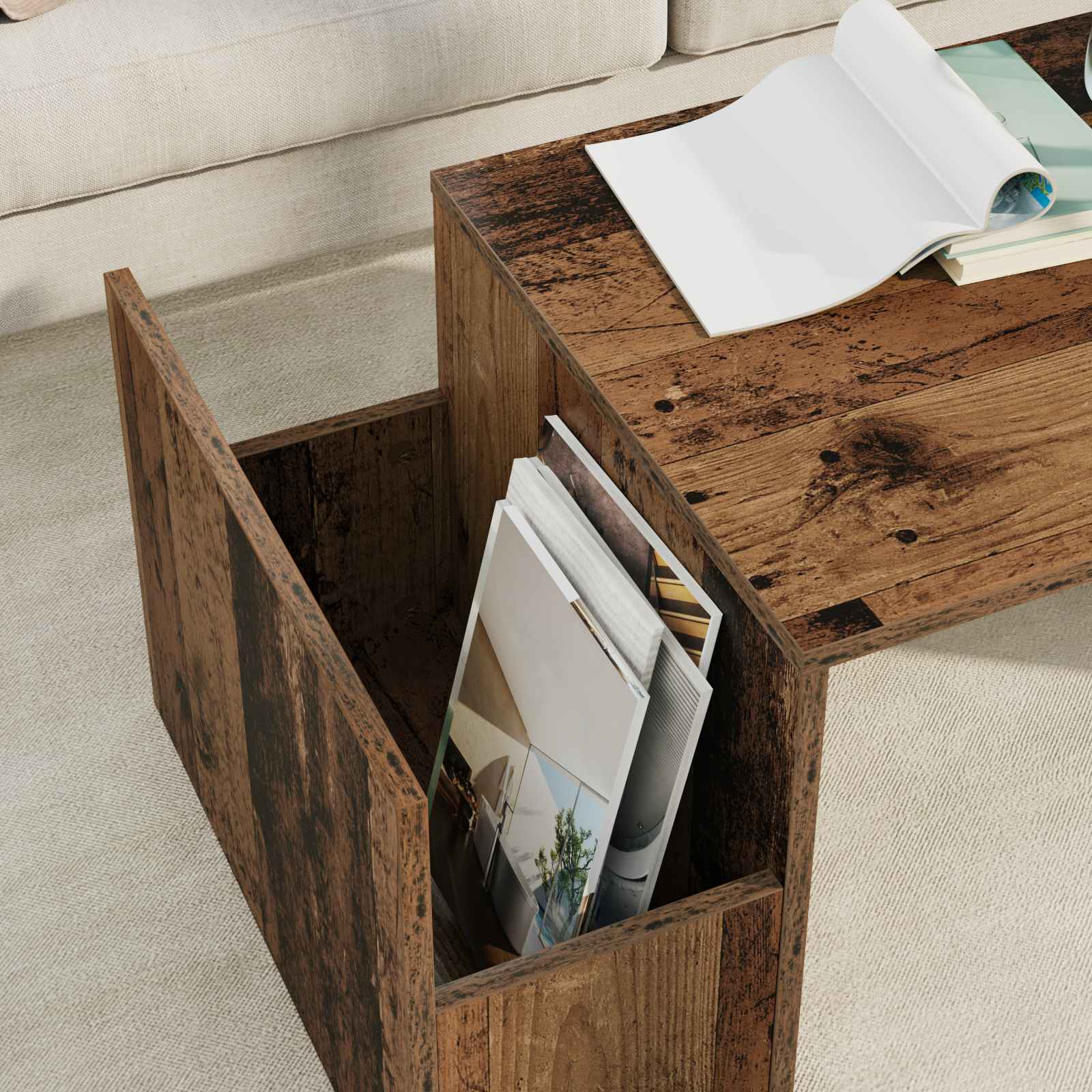 vidaXL Coffee Table Old Wood 90 x 45 x 35 cm Engineered Wood 4