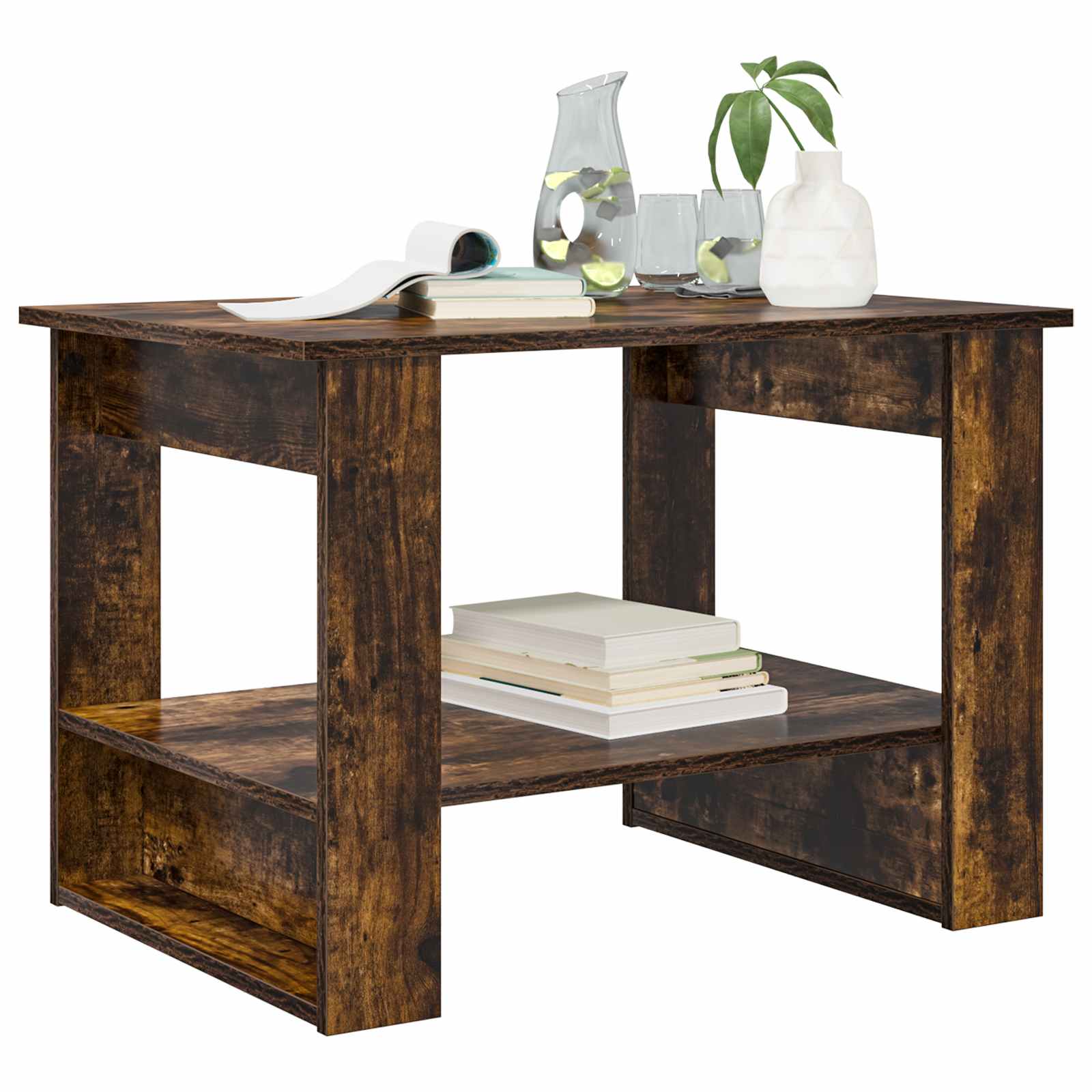 vidaXL Coffee Table Smoked Oak 72 x 50 x 50 cm Engineered Wood 3