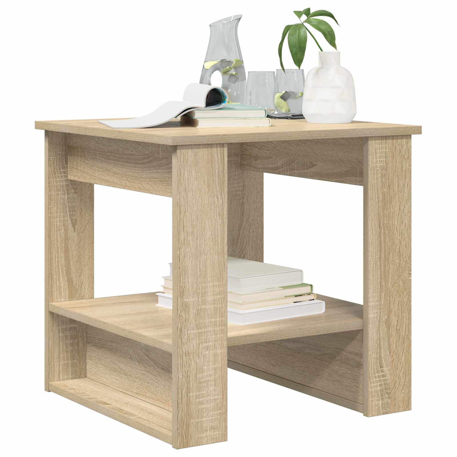 vidaXL Coffee Table Sonoma Oak 51 x 50 x 50 cm Engineered Wood 3