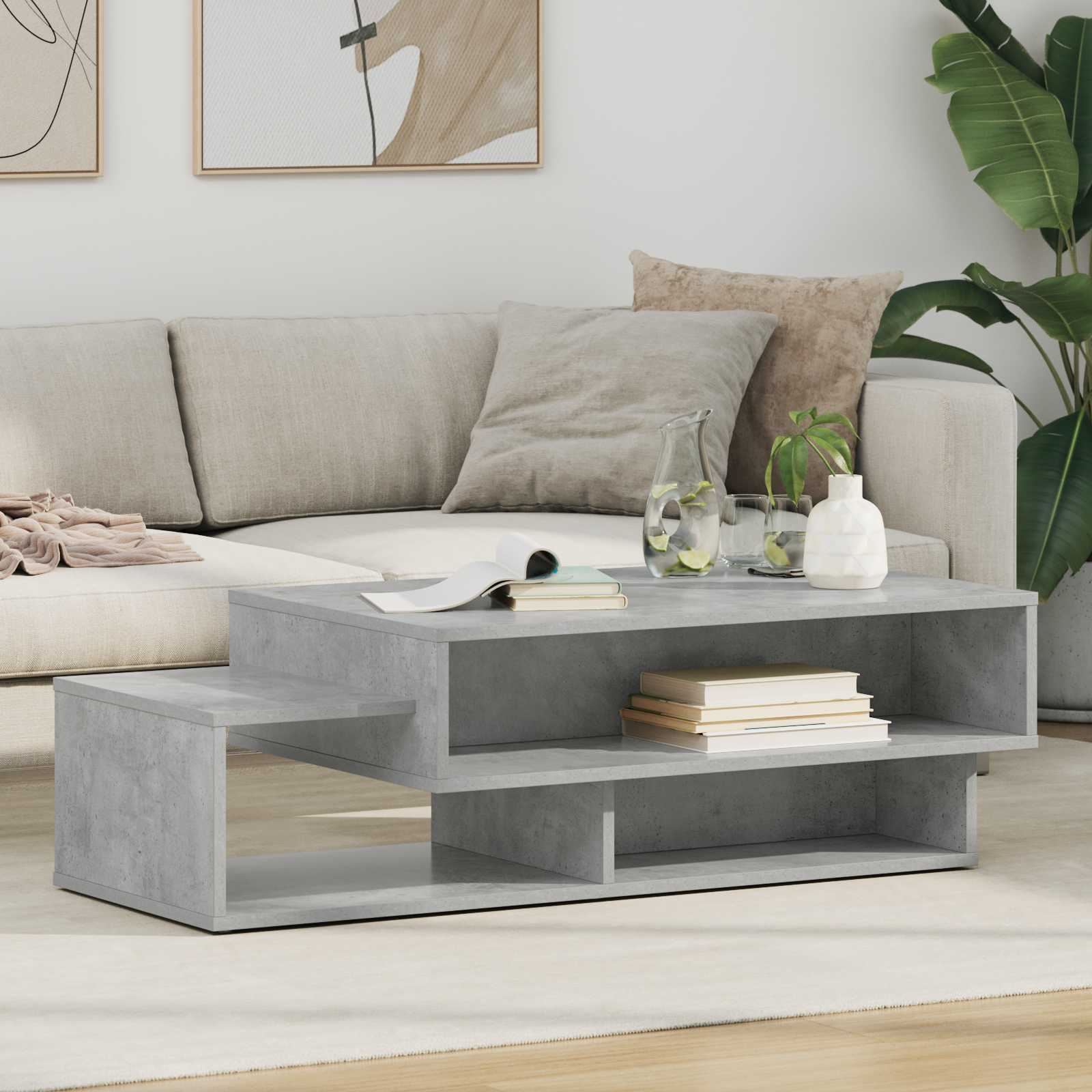 vidaXL Coffee Table Concrete Grey 105 x 50 x 32.5 cm Engineered Wood 1