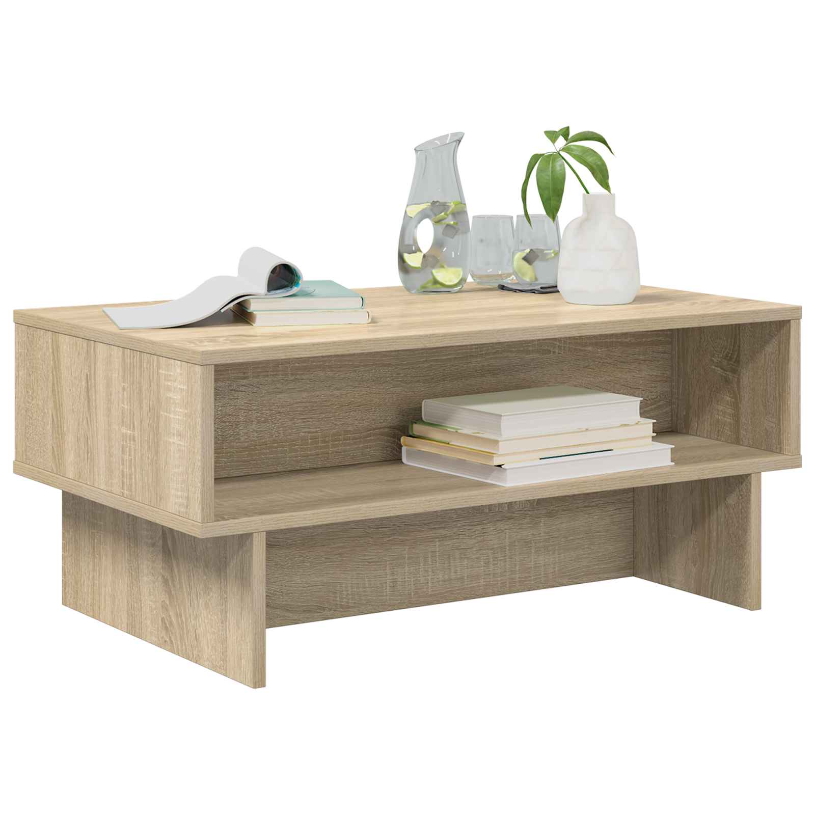 vidaXL Coffee Table Sonoma Oak 80 x 46 x 35 cm Engineered Wood 3