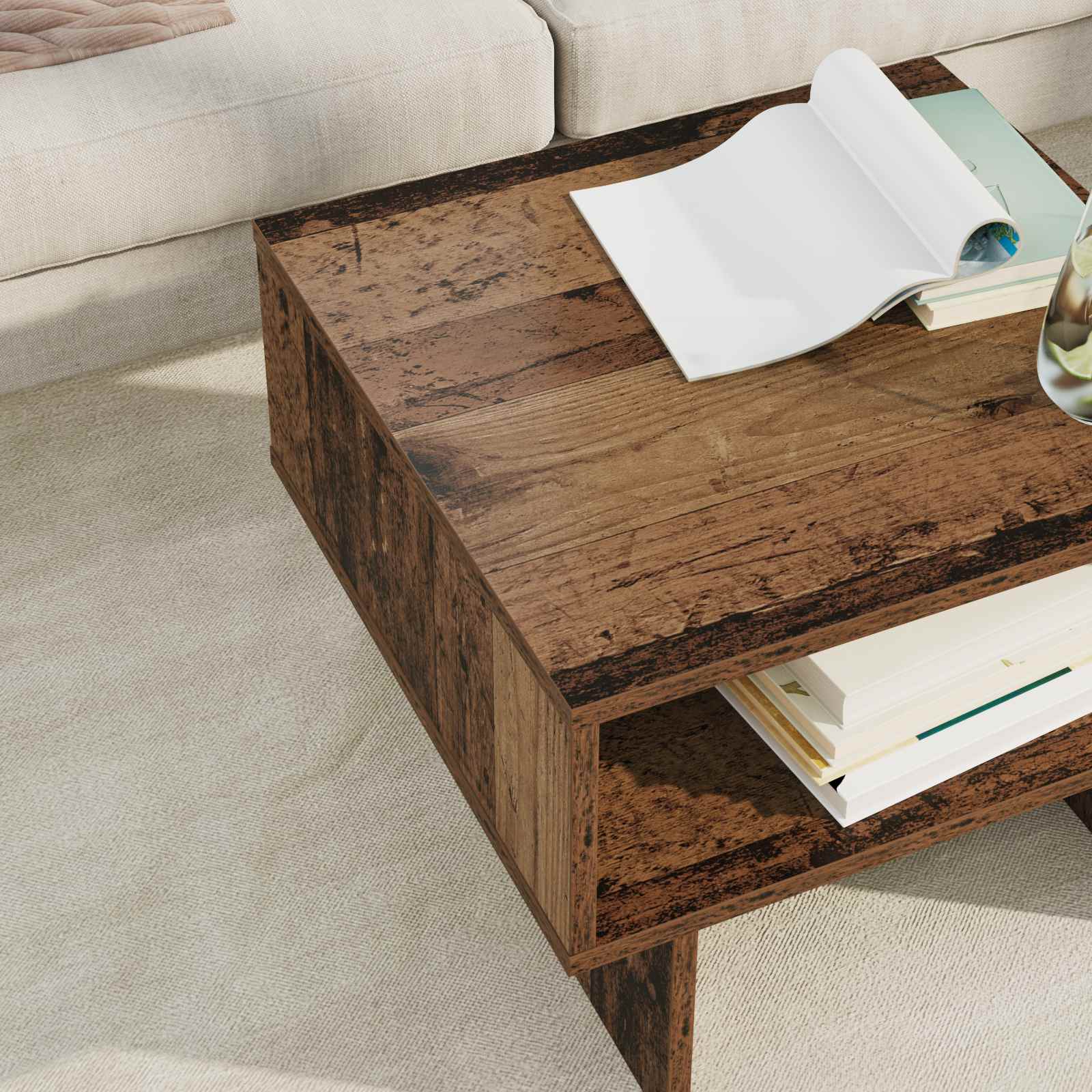 vidaXL Coffee Table Old Wood 48 x 46 x 35 cm Engineered Wood 4