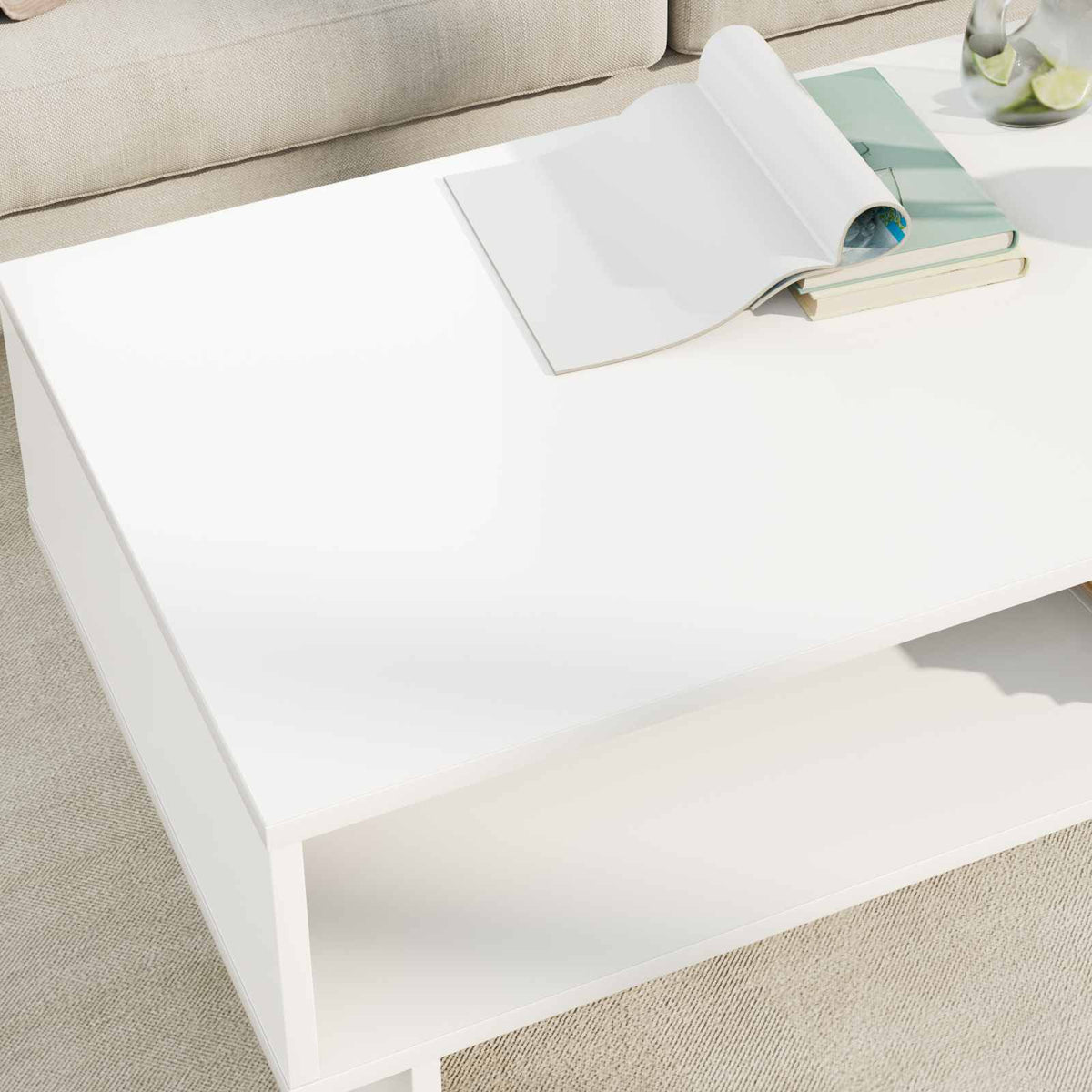 Coffee Table Engineered Wood 100 x 46 x 35 cm White