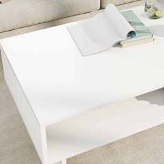 Coffee Table Engineered Wood 100 x 46 x 35 cm White