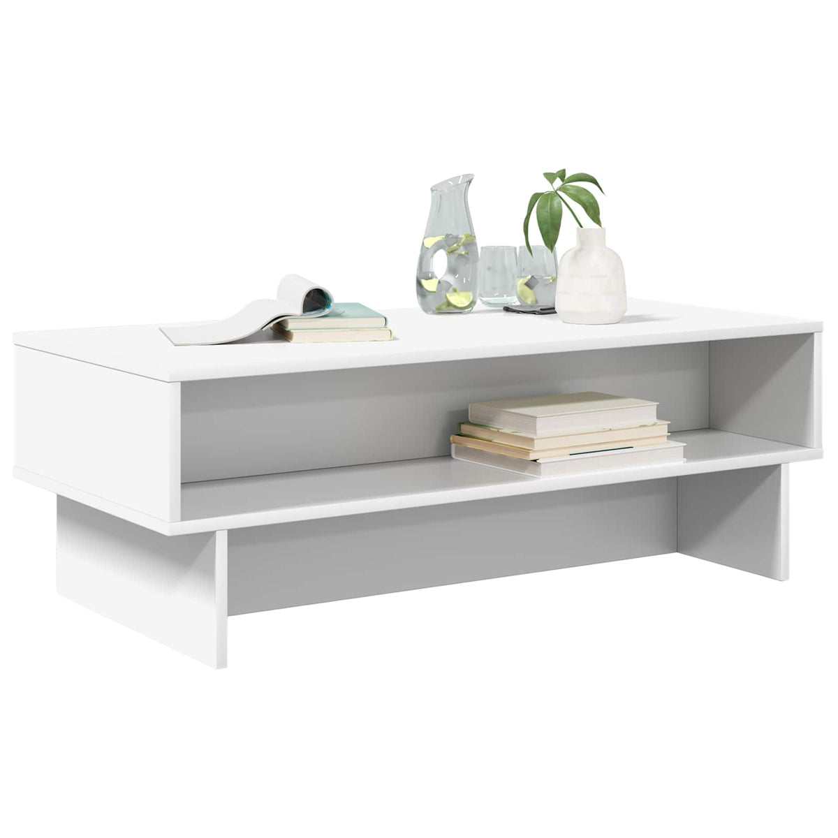 Coffee Table Engineered Wood 100 x 46 x 35 cm White