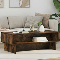 Coffee Table Engineered Wood 100 x 46 x 35 cm Smoked oak