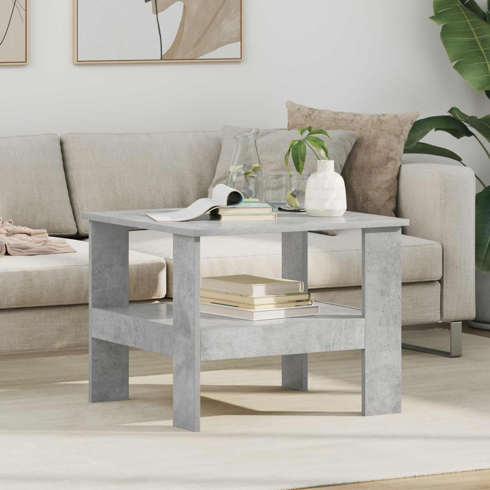 vidaXL Coffee Table Concrete Grey 57 x 55 x 45 cm Engineered Wood 1