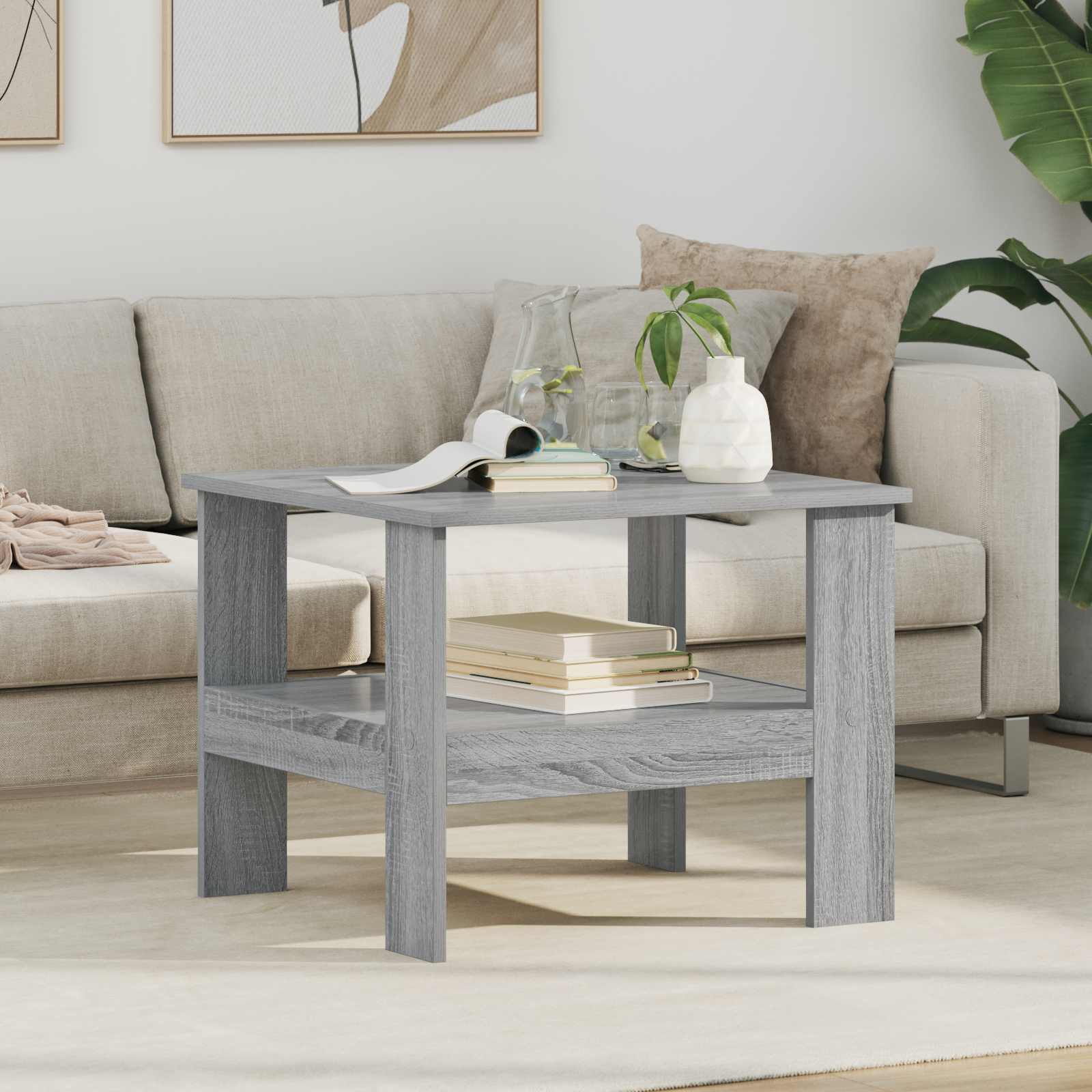 vidaXL Coffee Table Grey Sonoma 57 x 55 x 45 cm Engineered Wood 1